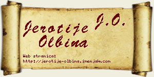Jerotije Olbina vizit kartica
